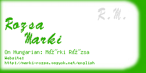 rozsa marki business card